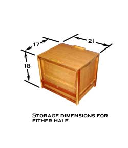Either Grubby Two half setup in the stored state with dimensions.
