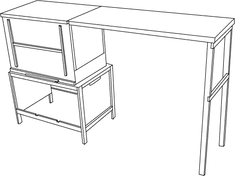 Grubby One setup with extension leaf line drawing.